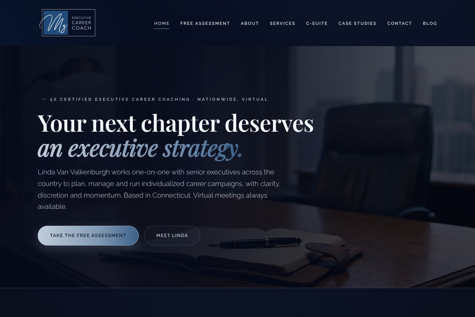 Home page of My Executive Career Coach, a nationwide executive career coaching site